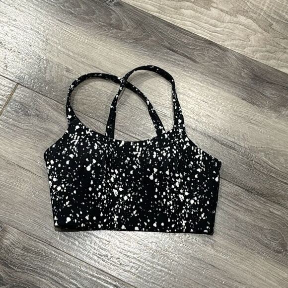 Pit Viper Underground Key Player Sports Bra Black White Spatter Print Size XS - Picture 1 of 5